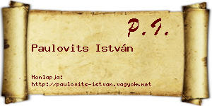 Paulovits István névjegykártya